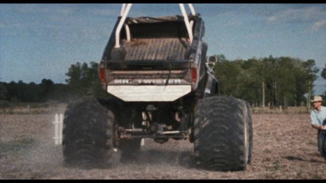 A trio of dumb guys set out to steal a sentient truck in Bill Rebane's Twister's Revenge (1988)