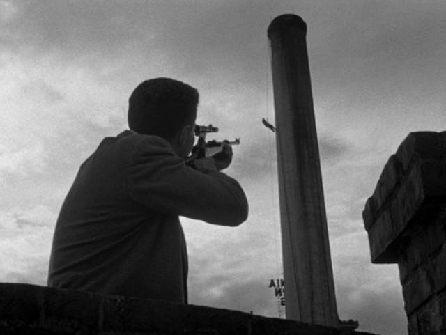 Death seems inescapable in a society living in the shadow of the Bomb in Edward Dmytryk's The Sniper (1952)