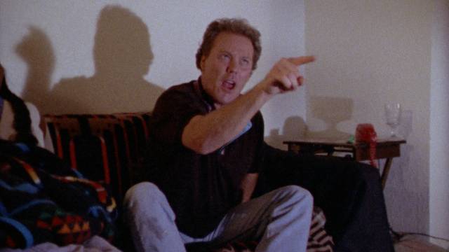 Wings Hauser has reason to be angry, playing Detective Huck Finney in John De Hart's Champagne and Bullets (1993)