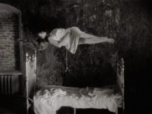 The mother (Margarita Terekhova) becomes weightless in Andrei Tarkovsky's Mirror (1975)
