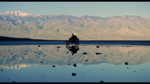 Cinematographer Kristian Bernier makes spectacular use of the Death Valley landscape in Lance Mungia's Six String Samurai (1998)