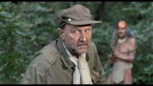 Nazi Klaus von Blantz (Donald Pleasence) seeks riches in the rainforest in Rene Cardona Jr.'s Treasure of the Amazon (1985)