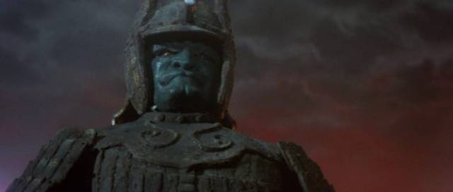 Majin, avatar of an angry God, awakens to restore society's balance in Kimiyoshi Yasuda's Daimajin (1966)