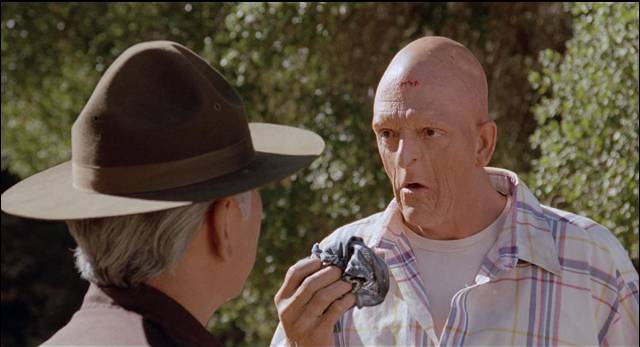 Michael Berryman as handyman Larry in Joseph F. Robertson's Auntie Lee's Meat Pies (1992)