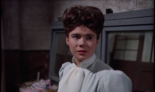 Ingenue Christine (Heather Sears) hears a ghostly voice in her dressing room in Terence Fisher's The Phantom of the Opera (1962)