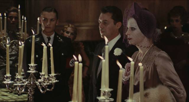 Baroness Sophie (Ingrid Thulin) and Friedrich (Dirk Bogarde)'s wedding binds them in imminent death in Luchino Visconti's The Damned (1969)