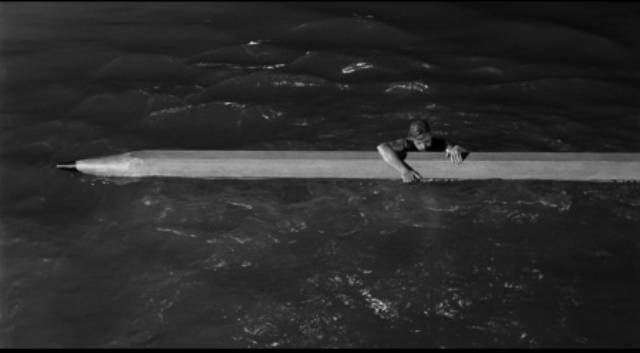 Scott Carey (Grant Williams) almost drowns when the boiler bursts in Jack Arnold's The Incredible Shrinking Man (1957)