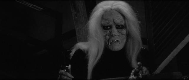 At night, the Silver-Haired Witch visits Sayuriin Noriaki Yuasa’s The Snake Girl and the Silver-Haired Witch (1968)