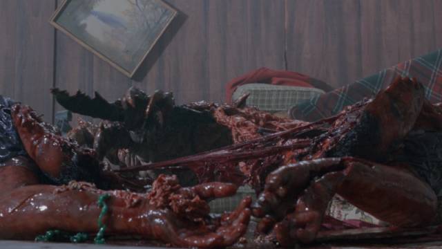 Big daddy tick bursts from the body of a hapless victim in Tony Randel's Ticks (1993)