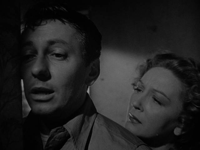 Cabdriver Melvin Foss (Jack Manning) realizes he's in too deep to get out in Alfred Werker's Walk East on Beacon (1952)