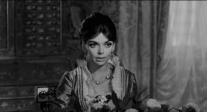 Harriet Montebruno (Barbara Steele) is haunted by a malevolent ancestor in Camillo Mastrocinque’s An Angel for Satan (1966)