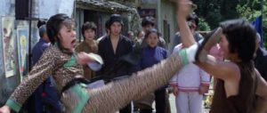 Tsui-Jee (Jeanie Chang) deals with a troublesome tavern customer in Joseph Kuo's The 36 Deadly Styles (1980)