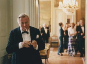 Helge (Henning Moritzen) withdraws from the party to digest Christian (Ulrich Thomsen)'s accusations in Thomas Vinterberg’s Festen (The Celebration, 1998)