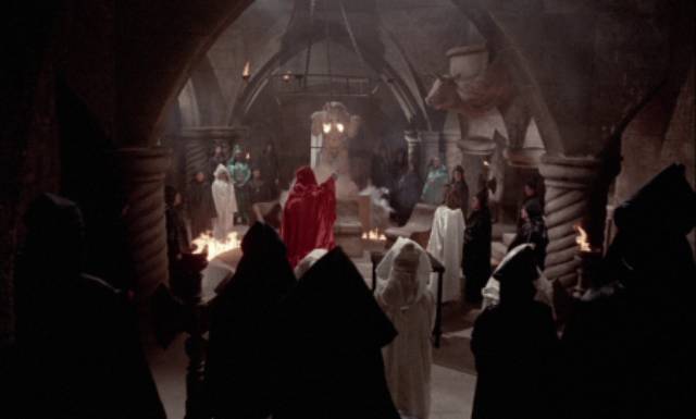 Worshippers of the Minotaur practice their rites in an underground temple in Kostas Karagiannis’ The Devil’s Men (1976)