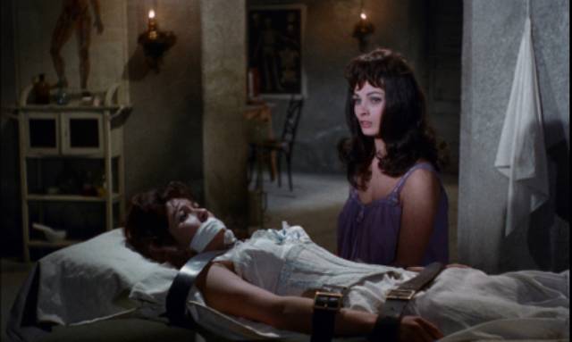 Elfie (Scilla Gabel) doesn't mind taking lives to preserve her own in Giorgio Ferroni's Mill of the Stone Women (1960)
