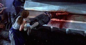 The laundry press wants human sacrifices... and gets them from the company's workforce in Tobe Hooper's The Mangler (1977)
