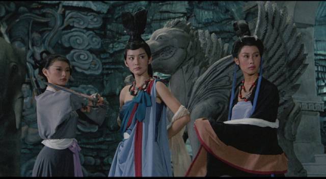 Brigitte Lin is the powerful mistress of a hidden temple in Tsui Hark's Zu: Warriors from the Magic Mountain (1983)