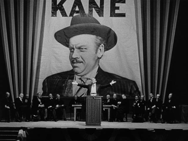 Charles Foster Kane (Orson Welles) launches his doomed run for governor in Orson Welles' Citizen Kane (1941)