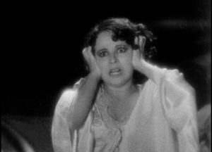 Ana Maria de Acuna (Virginia Zurí) realizes her son is in danger in Ramón Peón’s La llorona (1933)