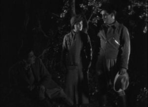 Eduardo (Carlos Villatoro), Cristina Marta Roel) and Alfonso (Enrique del Campo) are stranded overnight in Fernando de Fuentes' The Phantom of the Monastery (1934)