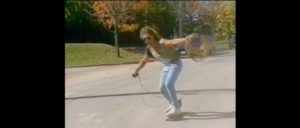 Cap'n Video (Ralph Zavadil) cruises on his powered skateboard on Jay Cheel's Beauty Day (2011)