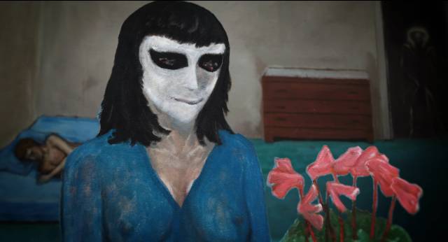 The female alien with whom David Huggins had a long relationship in Brad Abrahams' Love and Saucers (2017)