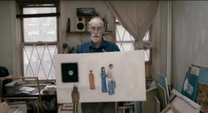 David Huggins shows a self-portrait with aliens in Brad Abrahams' Love and Saucers (2017)
