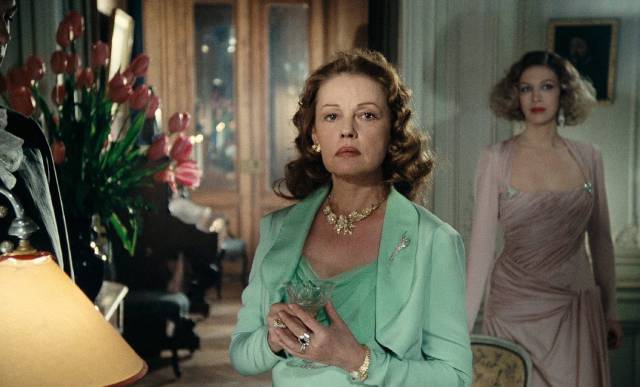 Jeanne Moreau as Florence, former lover of the other Klein in Joseph Losey's Mr. Klein (1976)