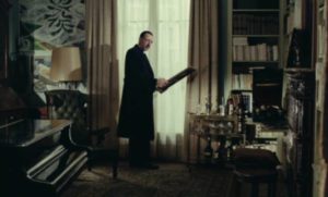 A desperate Jew (Jean Bouise) is forced to sell family art works to fund his attempt to escape from Occupied France in Joseph Losey's Mr. Klein (1976)