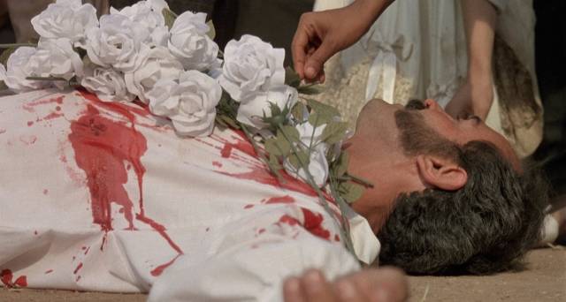 William Walker (Ed Harris) executes the President, his rival for Doña Yrena (Blanca Guerra)'s affections in Alex Cox's Walker (1987)
