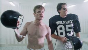 Quarterback Jack “Boot” Butkowski (Tony Carlin) takes team spirit to dangerous extremes in Bill Milling's Wolfpack (1987)
