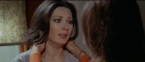 Edwige Fenech becomes aware of danger in Giuliano Carnimeo's The Case of the Bloody Iris (1972)
