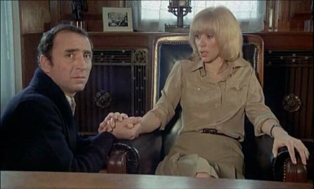 A writer (Claude Brasseur) believes he's saving a vulnerable woman (Mireille Darc) in Georges Lautner's Icy Breasts (1974)