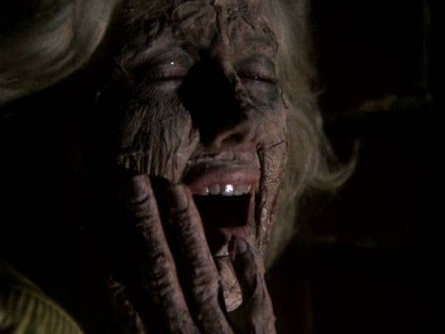 ... precipitates a psychic attack on Jennifer (Morgan Fairchild) in Robert Day's The Initiation of Sarah (1977)