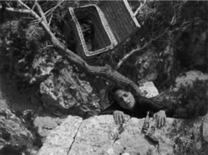 Tih-Minh (Mary Harald) escapes at great risk in Louis Feuillade's Tih-Minh (1919)