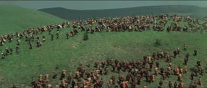 Armies clash as the invading Tugars come to conquer Russia in Aleksandr Ptushko's Ilya Muromets (1956)