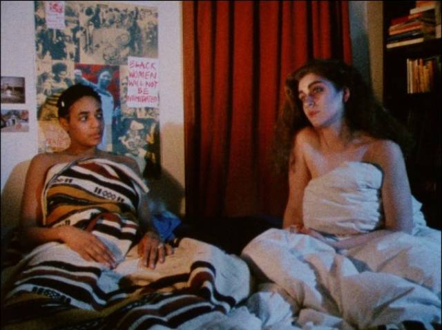 Lillia (Susan Franklyn) gains self-awareness through her relationship with Zena (Pamela Lofton) in The Mark of Lilith (1986)