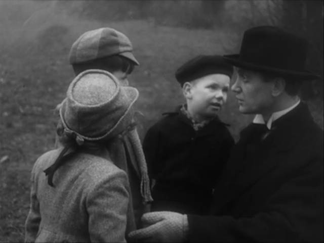 A dark stranger invites children to go with him in the chilling PSA The Three Children (1946)