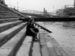 Disillusioned, Vica (Bella Bordy) contemplates suicide in André De Toth’s Two Girls on the Street (1939)