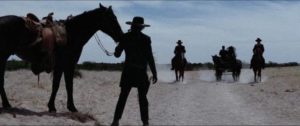 An outlaw stops an army transport at the start of Fernando Duran Rojas’ Vibora caliente aka Hot Snake (1976)