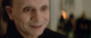 Mystery Man (Robert Blake) undermines Fred (Bill Pullman)'s sense of reality in David Lynch's Lost Highway (1997)