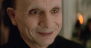 Mystery Man (Robert Blake) undermines Fred (Bill Pullman)'s sense of reality in David Lynch's Lost Highway (1997)