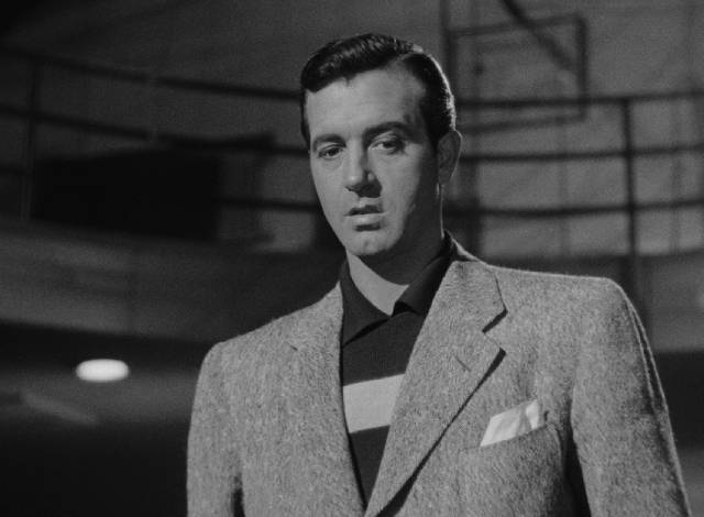 Con-man Rick Maxon (John Payne) grows a conscience in George Sherman's Larceny (1948)