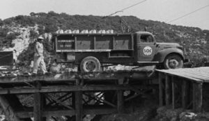 A switchback in the mountains poses just one of many dangers to the trucks in Henri-Georges Clouzot’s The Wages of Fear (1953)