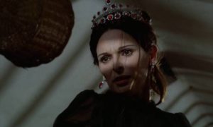 Countess Erzebeth Bathory (Lucia Bosé) discovers that virgin's blood will keep her young in Jorge Grau's Blood Ceremony (1973)