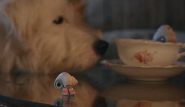 Marcel and the director's dog in Dean Fleischer-Camp's Marcel the Shell with Shoes On (2021)