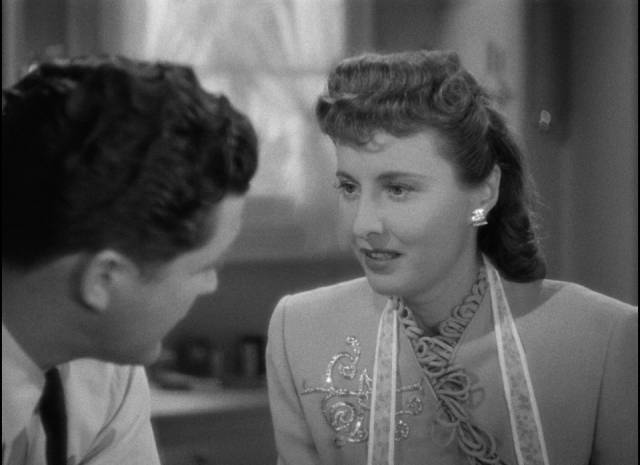 Elizabeth Lane (Barbara Stanwyck), pretending to be married, can't hide her attraction to a handsome war hero (Dennis Morgan) in Peter Godfrey’s Christmas in Connecticut (1945)