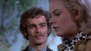 Wilbur Whateley (Dean Stockwell) exerts a strange charm over Nancy Wagner (Sandra Dee) in Daniel Haller's The Dunwich Horror (1969)