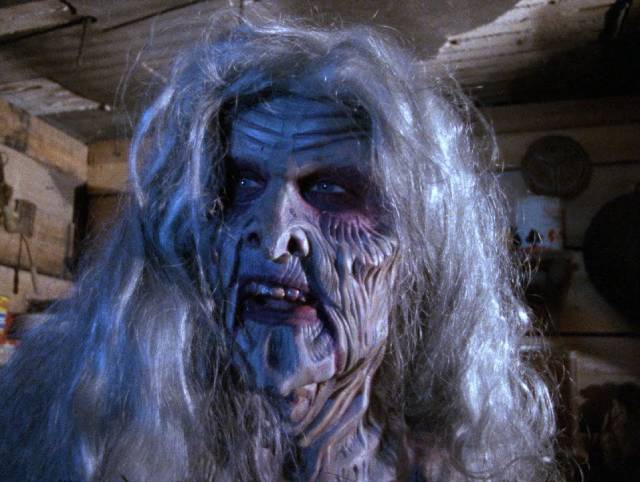 The Wendigo possesses people trapped on an island by a winter storm in Tom Chaney's Frostbiter (1995)
