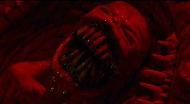 General Hsu (Elvis Tsui)'s unborn children are hungry in Kant Leung’s The Demon’s Baby (1998)